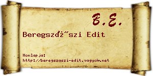 Beregszászi Edit névjegykártya